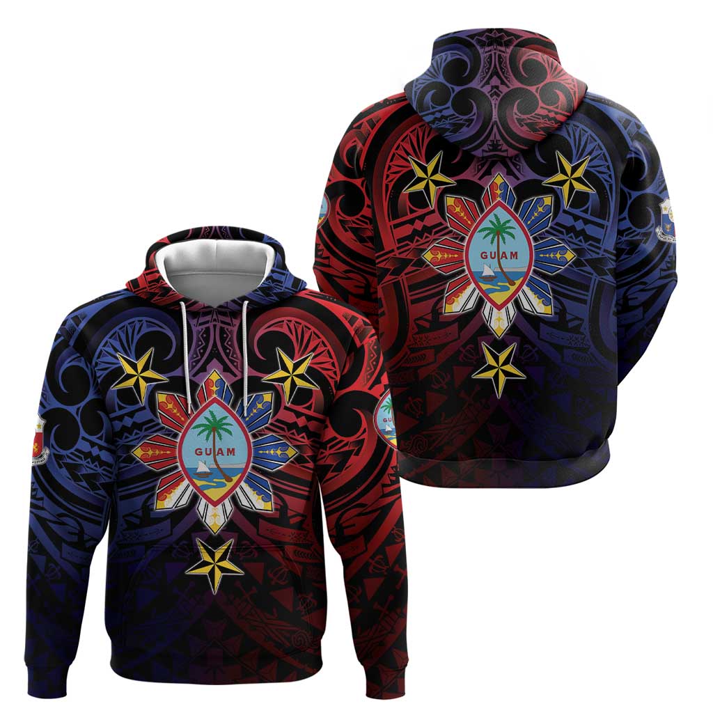 Philippines Guam Zip Hoodie Filipino Sun With Guaman Seal