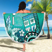 Fiji Born Indian Beach Blanket Palm Paisley With Tapa Pattern LT05 - Polynesian Pride