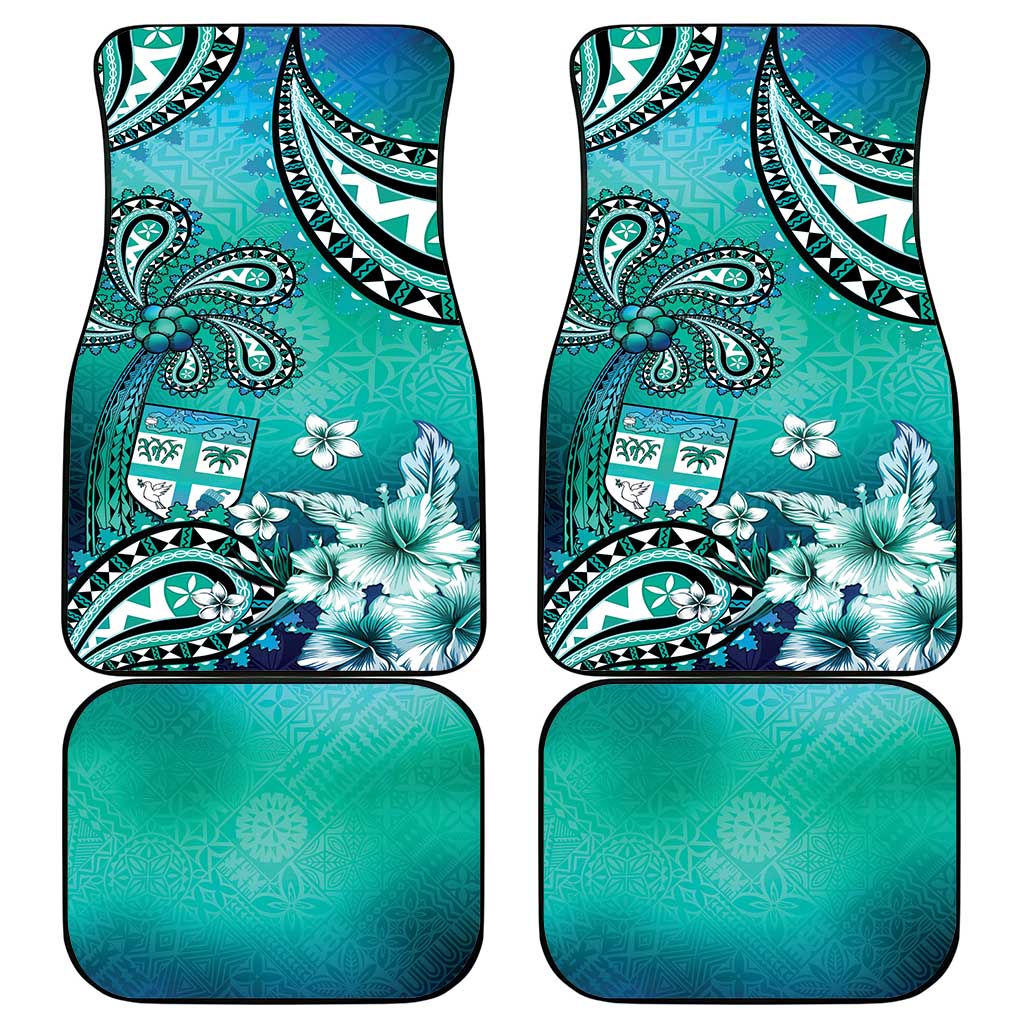 Fiji Born Indian Car Mats Palm Paisley With Tapa Pattern LT05 - Polynesian Pride