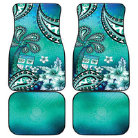 Fiji Born Indian Car Mats Palm Paisley With Tapa Pattern LT05 - Polynesian Pride