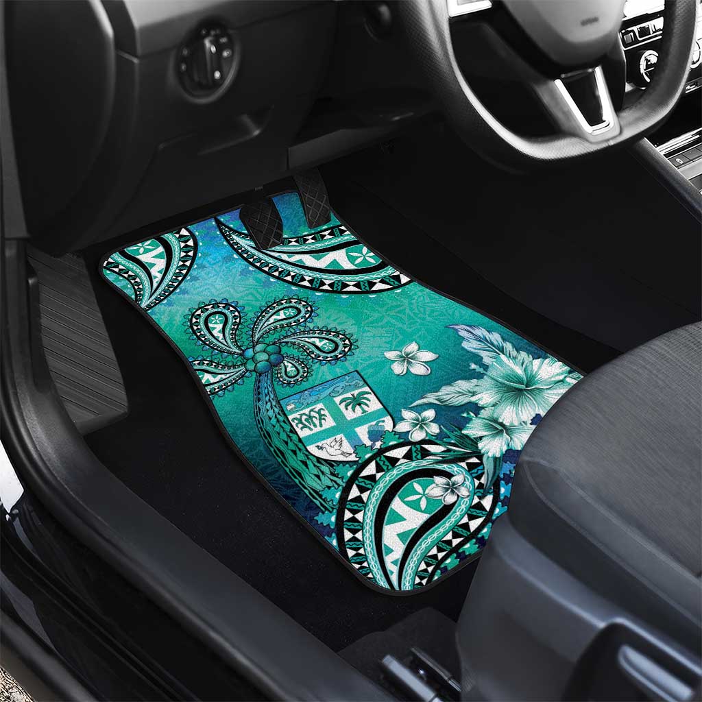 Fiji Born Indian Car Mats Palm Paisley With Tapa Pattern LT05 - Polynesian Pride