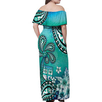 Fiji Born Indian Family Matching Off Shoulder Maxi Dress and Hawaiian Shirt Palm Paisley With Tapa Pattern LT05 - Polynesian Pride