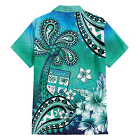 Fiji Born Indian Family Matching Off Shoulder Short Dress and Hawaiian Shirt Palm Paisley With Tapa Pattern LT05 - Polynesian Pride