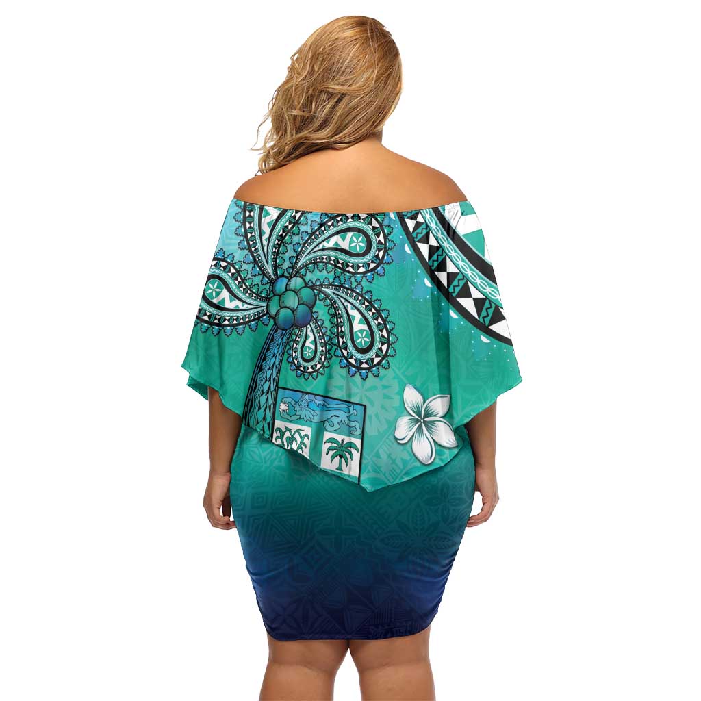 Fiji Born Indian Family Matching Off Shoulder Short Dress and Hawaiian Shirt Palm Paisley With Tapa Pattern LT05 - Polynesian Pride