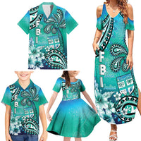 Fiji Born Indian Family Matching Summer Maxi Dress and Hawaiian Shirt Palm Paisley With Tapa Pattern LT05 - Polynesian Pride