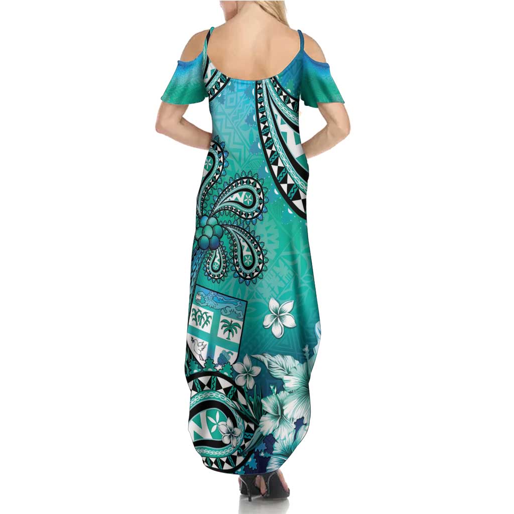 Fiji Born Indian Family Matching Summer Maxi Dress and Hawaiian Shirt Palm Paisley With Tapa Pattern LT05 - Polynesian Pride