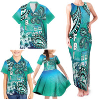 Fiji Born Indian Family Matching Tank Maxi Dress and Hawaiian Shirt Palm Paisley With Tapa Pattern LT05 - Polynesian Pride