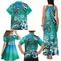 Fiji Born Indian Family Matching Tank Maxi Dress and Hawaiian Shirt Palm Paisley With Tapa Pattern LT05 - Polynesian Pride