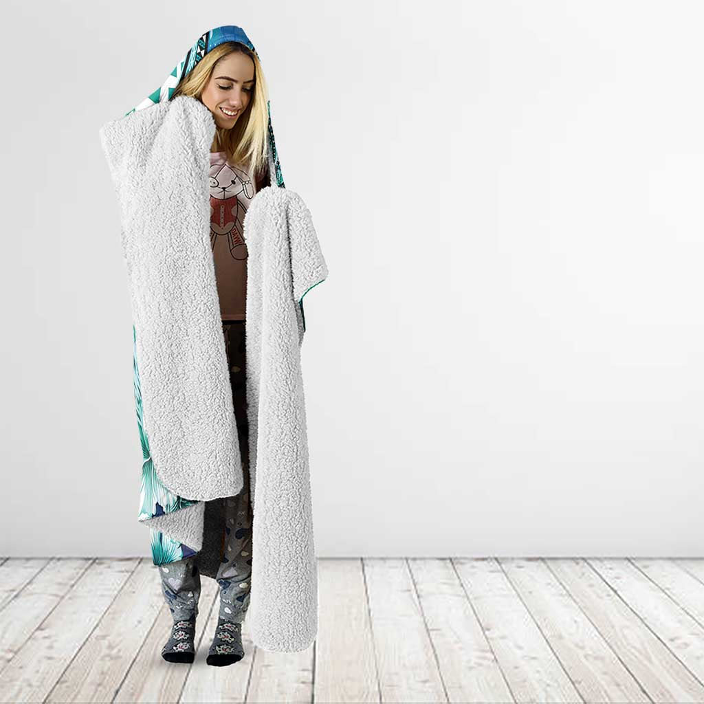 Fiji Born Indian Hooded Blanket Palm Paisley With Tapa Pattern