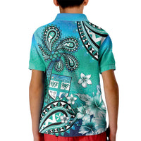 Fiji Born Indian Kid Polo Shirt Palm Paisley With Tapa Pattern LT05 - Polynesian Pride