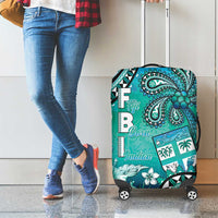 Fiji Born Indian Luggage Cover Palm Paisley With Tapa Pattern LT05 - Polynesian Pride