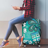 Fiji Born Indian Luggage Cover Palm Paisley With Tapa Pattern LT05 - Polynesian Pride