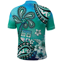 Fiji Born Indian Polo Shirt Palm Paisley With Tapa Pattern LT05 - Polynesian Pride