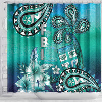 Fiji Born Indian Shower Curtain Palm Paisley With Tapa Pattern LT05 - Polynesian Pride