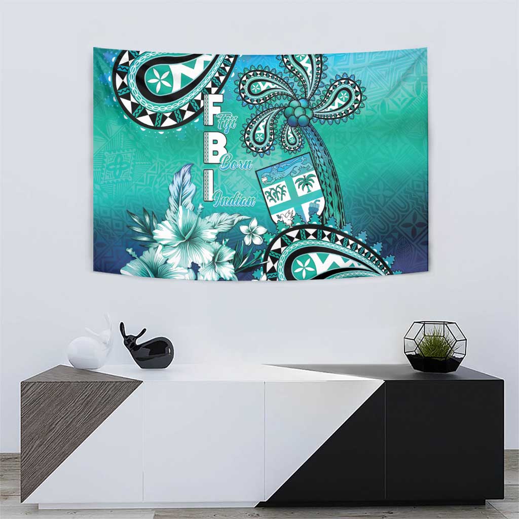 Fiji Born Indian Tapestry Palm Paisley With Tapa Pattern LT05 - Polynesian Pride