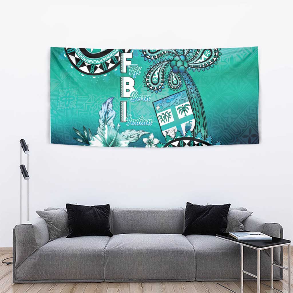 Fiji Born Indian Tapestry Palm Paisley With Tapa Pattern LT05 - Polynesian Pride