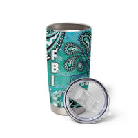 Fiji Born Indian Tumbler Cup Palm Paisley With Tapa Pattern LT05 - Polynesian Pride