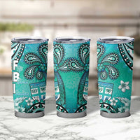 Fiji Born Indian Tumbler Cup Palm Paisley With Tapa Pattern LT05 - Polynesian Pride