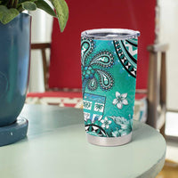Fiji Born Indian Tumbler Cup Palm Paisley With Tapa Pattern LT05 - Polynesian Pride