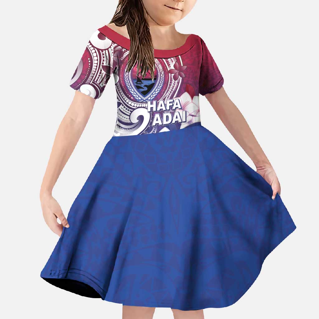 Guam Gadao Family Matching Mermaid Dress and Hawaiian Shirt Hafa Adai Micronesian Tribal Pattern LT05 Daughter's Dress Red - Polynesian Pride