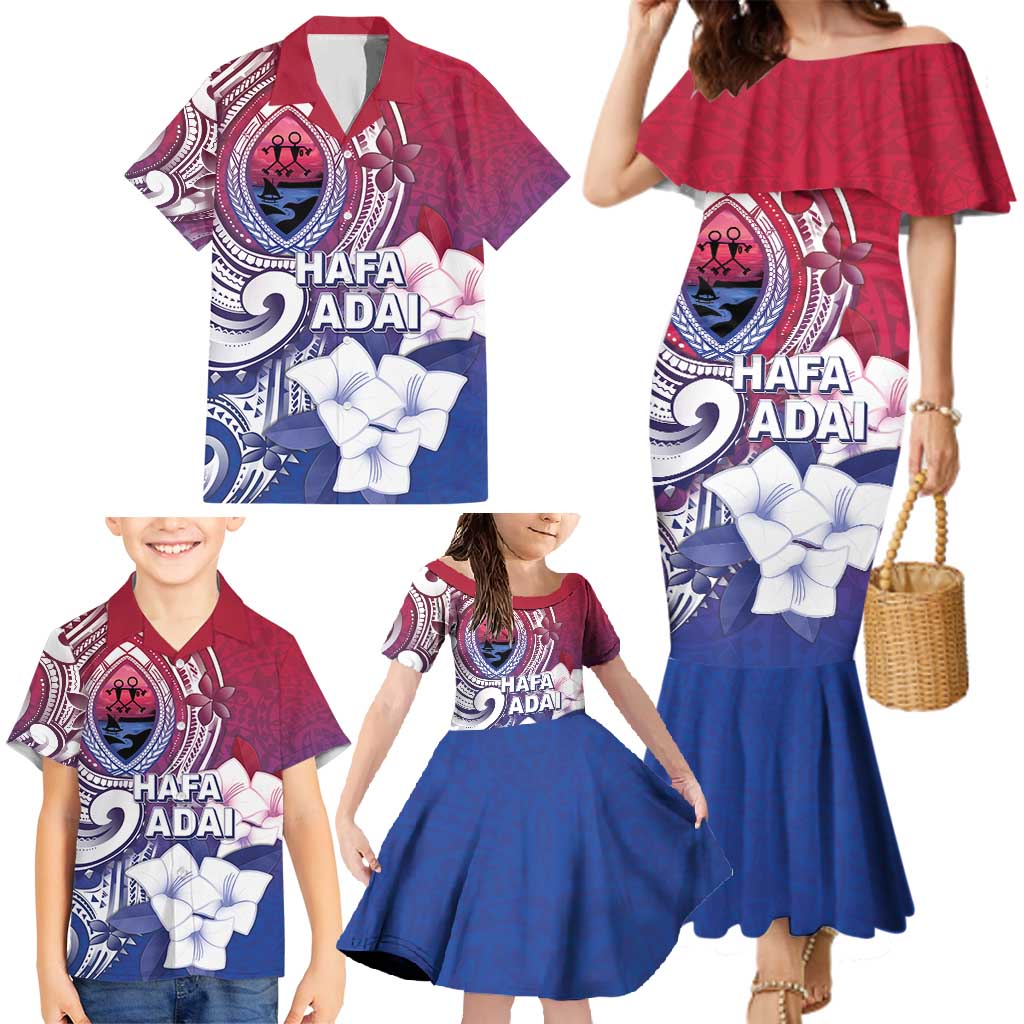 Guam Gadao Family Matching Mermaid Dress and Hawaiian Shirt Hafa Adai Micronesian Tribal Pattern LT05 - Polynesian Pride