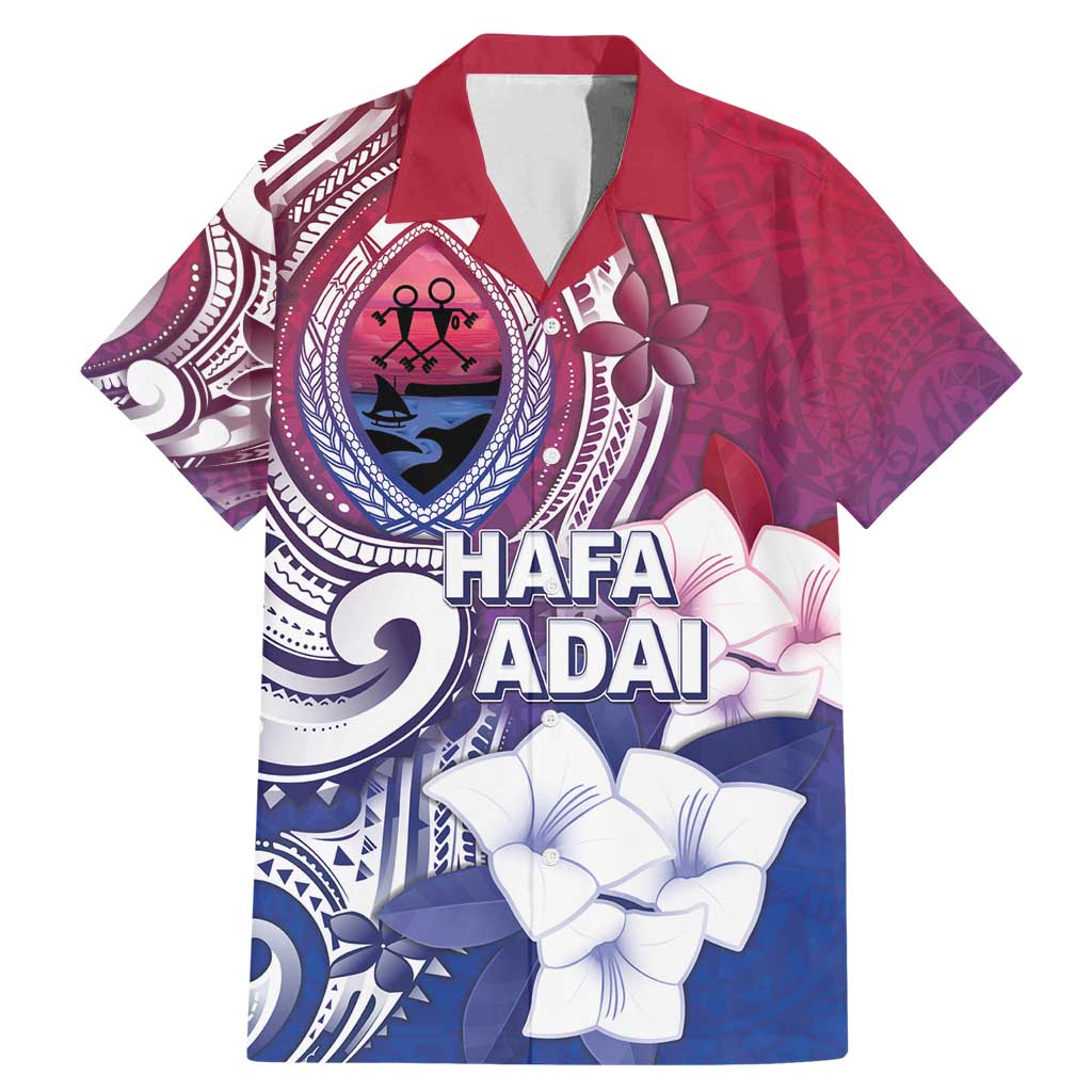Guam Gadao Family Matching Mermaid Dress and Hawaiian Shirt Hafa Adai Micronesian Tribal Pattern LT05 Dad's Shirt - Short Sleeve Red - Polynesian Pride