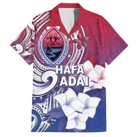 Guam Gadao Family Matching Off Shoulder Short Dress and Hawaiian Shirt Hafa Adai Micronesian Tribal Pattern LT05 Dad's Shirt - Short Sleeve Red - Polynesian Pride