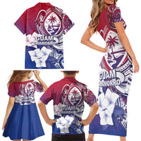 Guam Gadao Family Matching Short Sleeve Bodycon Dress and Hawaiian Shirt Hafa Adai Micronesian Tribal Pattern LT05 - Polynesian Pride