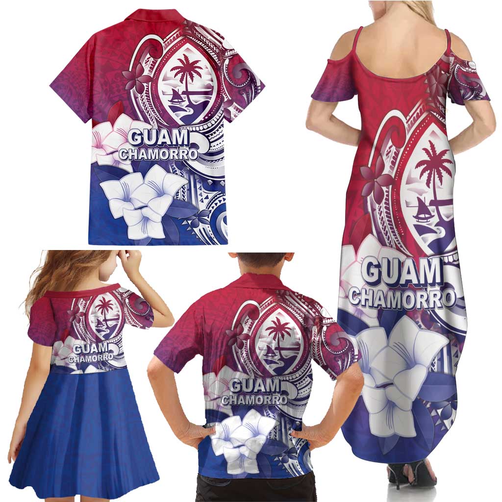 Guam Gadao Family Matching Summer Maxi Dress and Hawaiian Shirt Hafa Adai Micronesian Tribal Pattern LT05 - Polynesian Pride