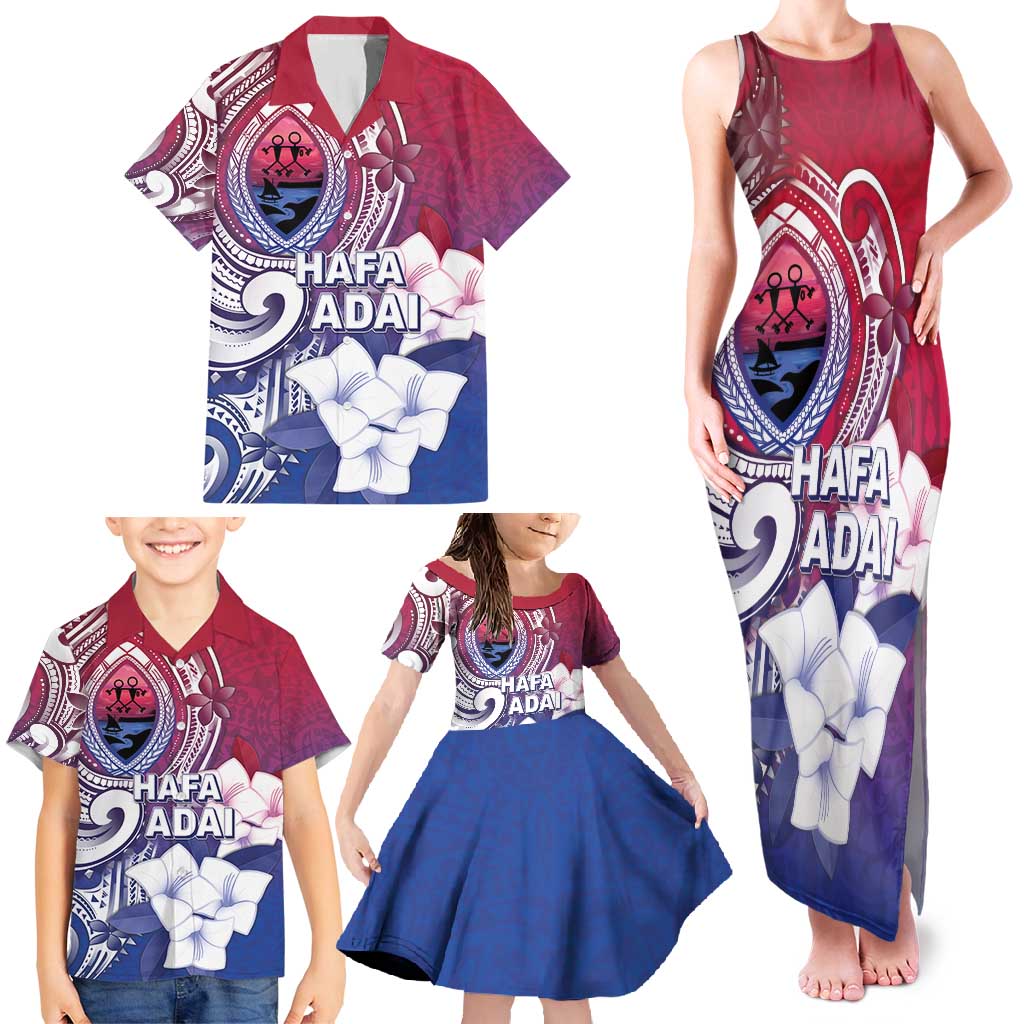 Guam Gadao Family Matching Tank Maxi Dress and Hawaiian Shirt Hafa Adai Micronesian Tribal Pattern LT05 - Polynesian Pride