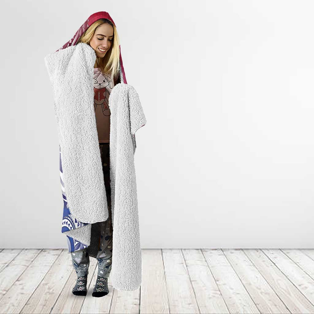 Guam Gadao Hooded Blanket Hafa Adai Micronesian Tribal Pattern