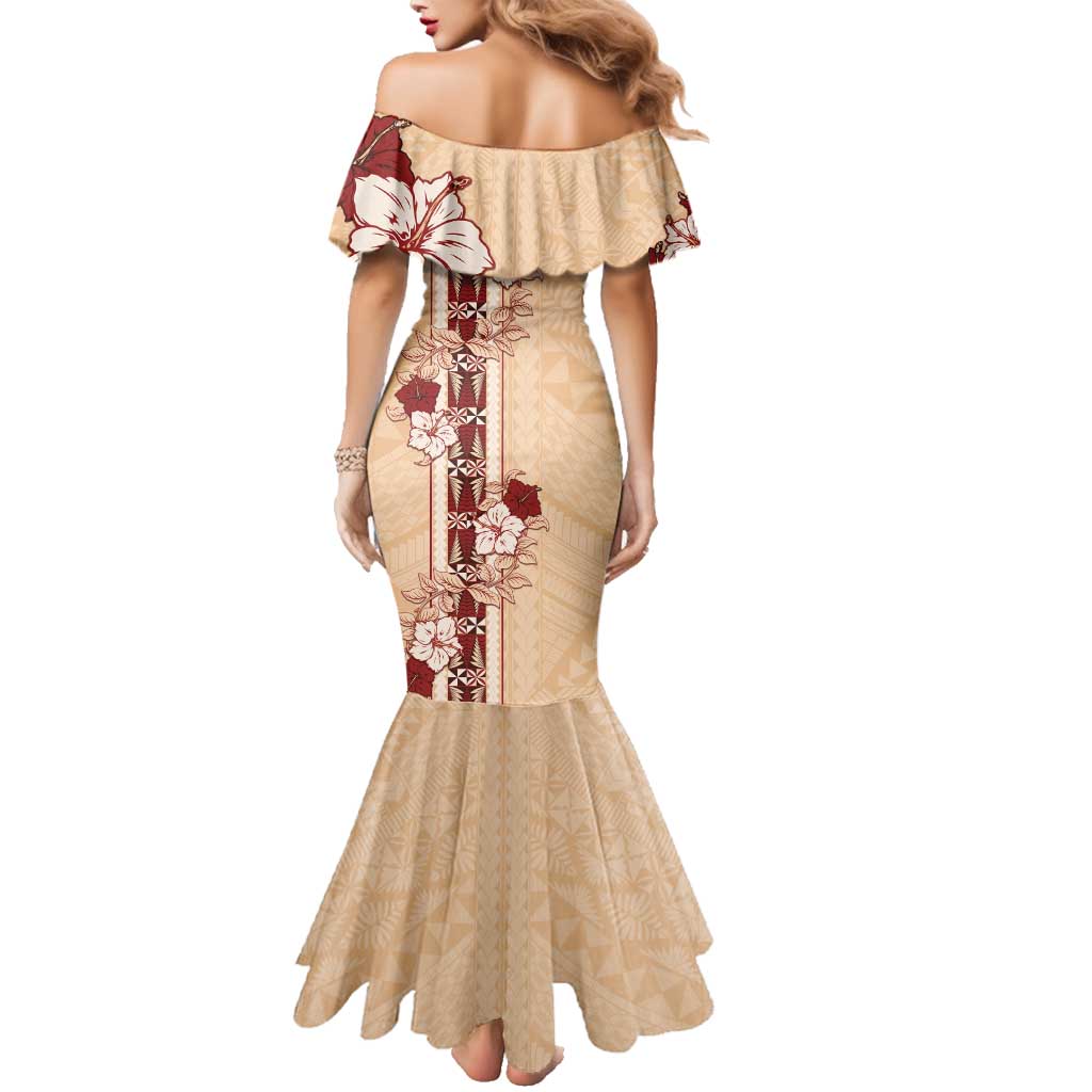 Tonga Language Week Family Matching Mermaid Dress and Hawaiian Shirt Hibiscus Tongan Ngatu Pattern LT05 - Polynesian Pride