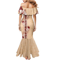 Tonga Language Week Family Matching Mermaid Dress and Hawaiian Shirt Hibiscus Tongan Ngatu Pattern LT05 - Polynesian Pride
