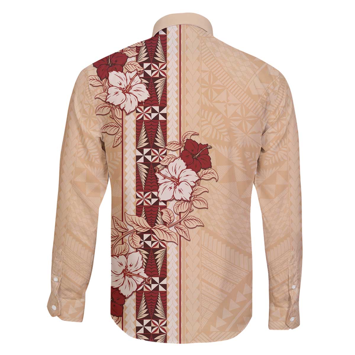 Tonga Language Week Family Matching Off The Shoulder Long Sleeve Dress and Hawaiian Shirt Hibiscus Tongan Ngatu Pattern LT05 - Polynesian Pride