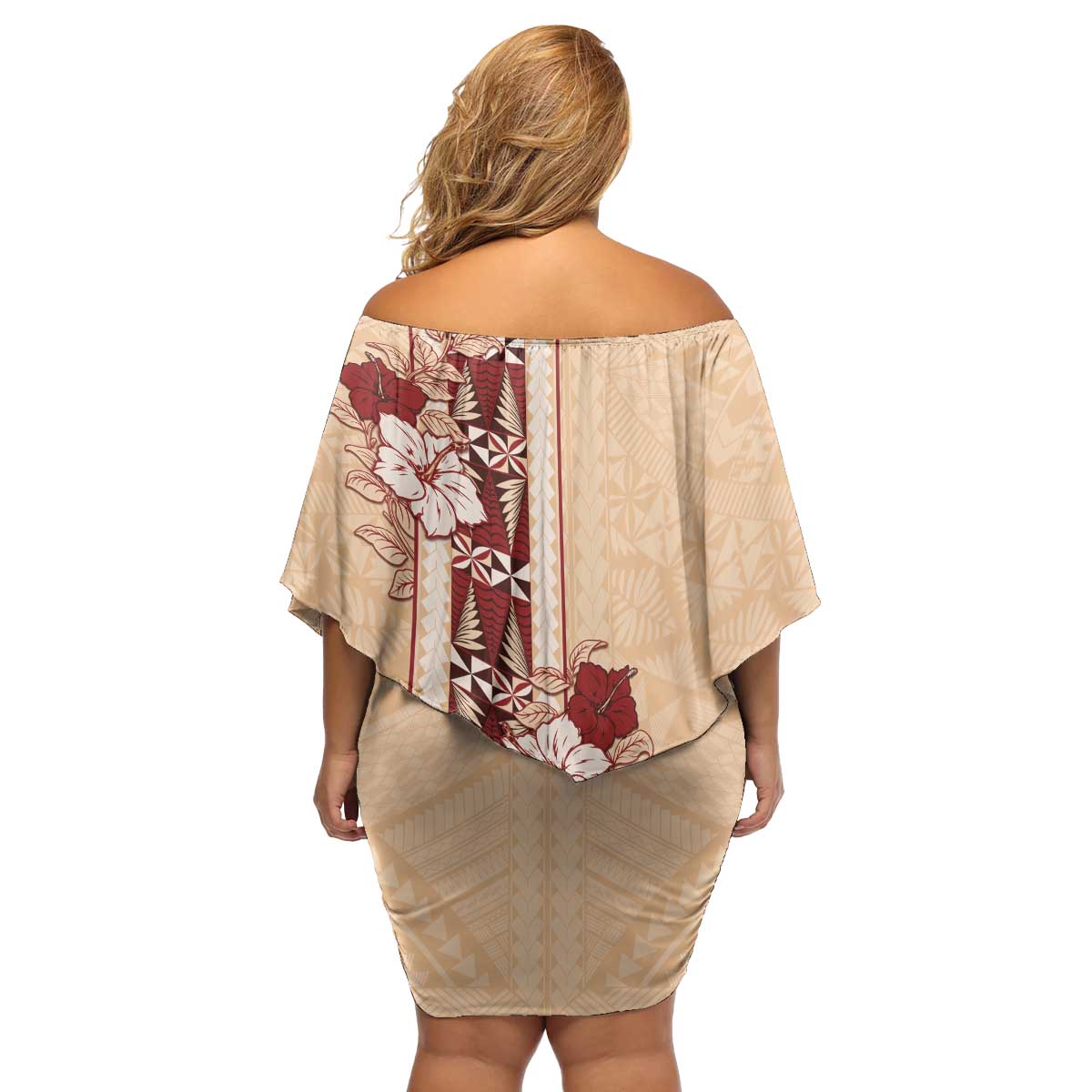 Tonga Language Week Family Matching Off Shoulder Short Dress and Hawaiian Shirt Hibiscus Tongan Ngatu Pattern LT05 - Polynesian Pride