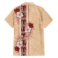 Tonga Language Week Family Matching Short Sleeve Bodycon Dress and Hawaiian Shirt Hibiscus Tongan Ngatu Pattern LT05 - Polynesian Pride