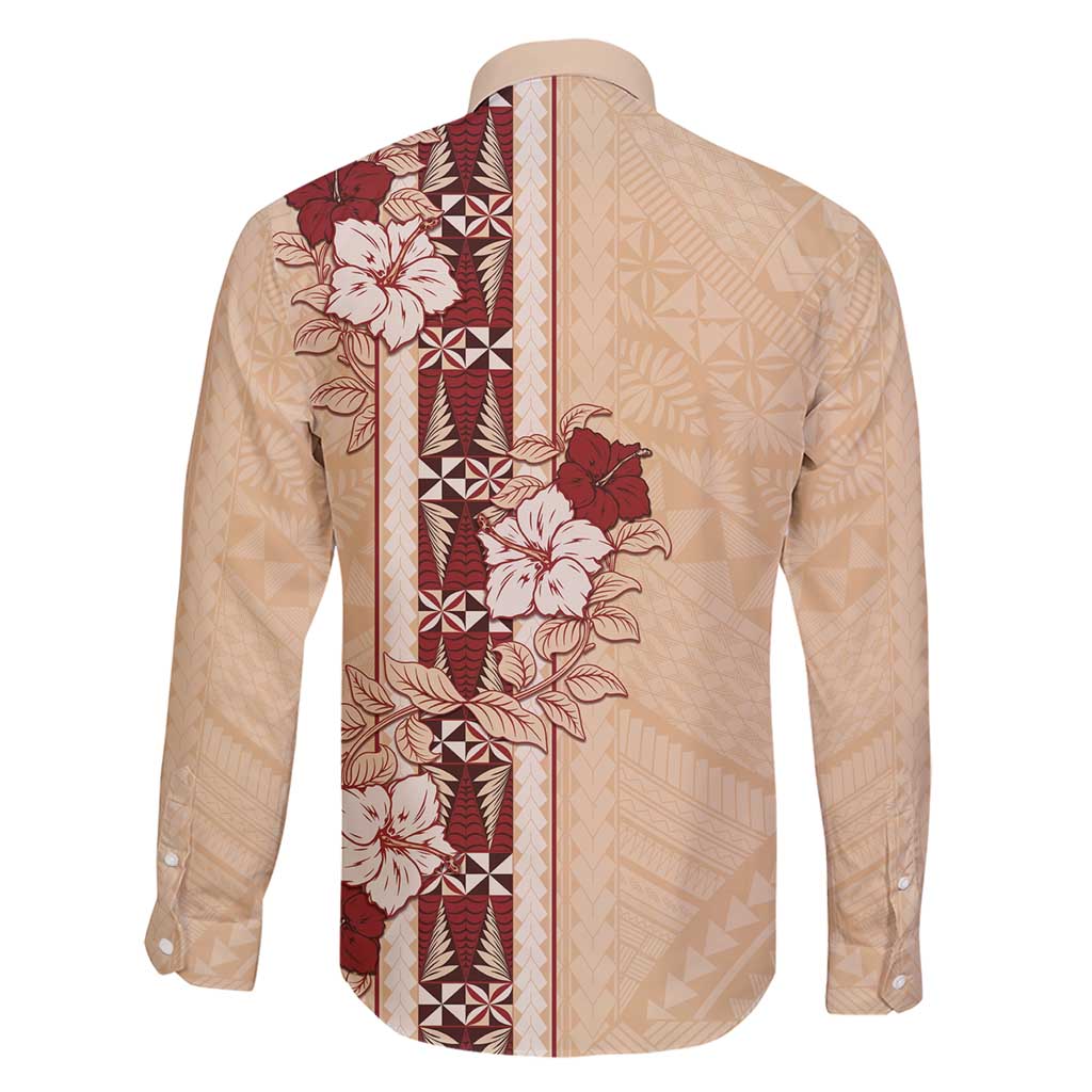 Tonga Language Week Family Matching Short Sleeve Bodycon Dress and Hawaiian Shirt Hibiscus Tongan Ngatu Pattern LT05 - Polynesian Pride