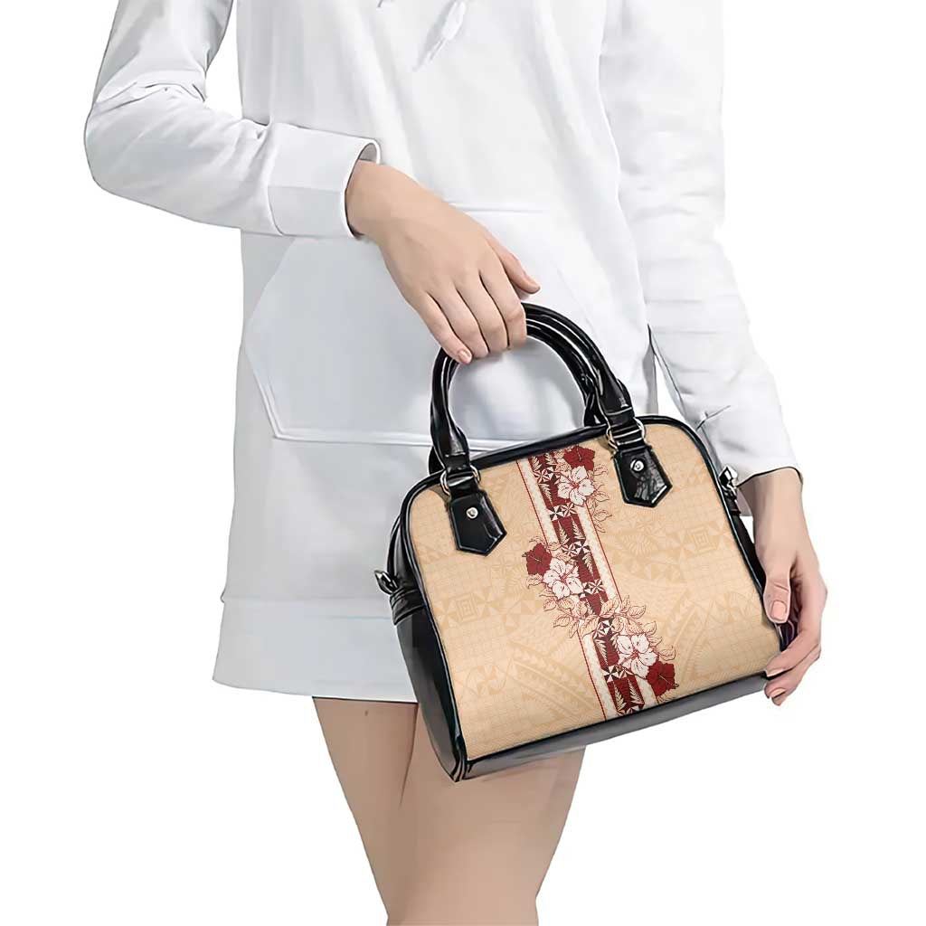 Tonga Language Week Shoulder Handbag Hibiscus Tongan Ngatu Pattern