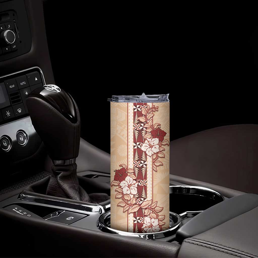 Tonga Language Week Skinny Tumbler Hibiscus Tongan Ngatu Pattern