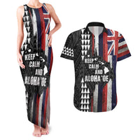 Hawaii 1959 Statehood Day Couples Matching Tank Maxi Dress and Hawaiian Shirt Classic Style LT05 Black - Polynesian Pride