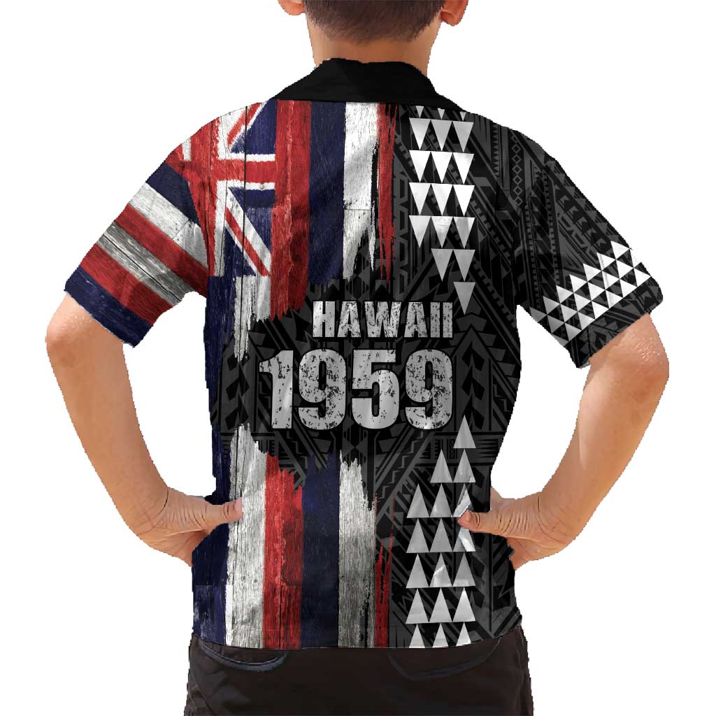 Hawaii 1959 Statehood Day Family Matching Long Sleeve Bodycon Dress and Hawaiian Shirt Classic Style LT05 - Polynesian Pride