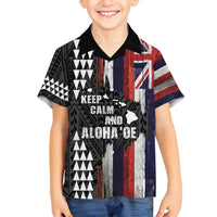 Hawaii 1959 Statehood Day Family Matching Off Shoulder Maxi Dress and Hawaiian Shirt Classic Style LT05 Son's Shirt Black - Polynesian Pride