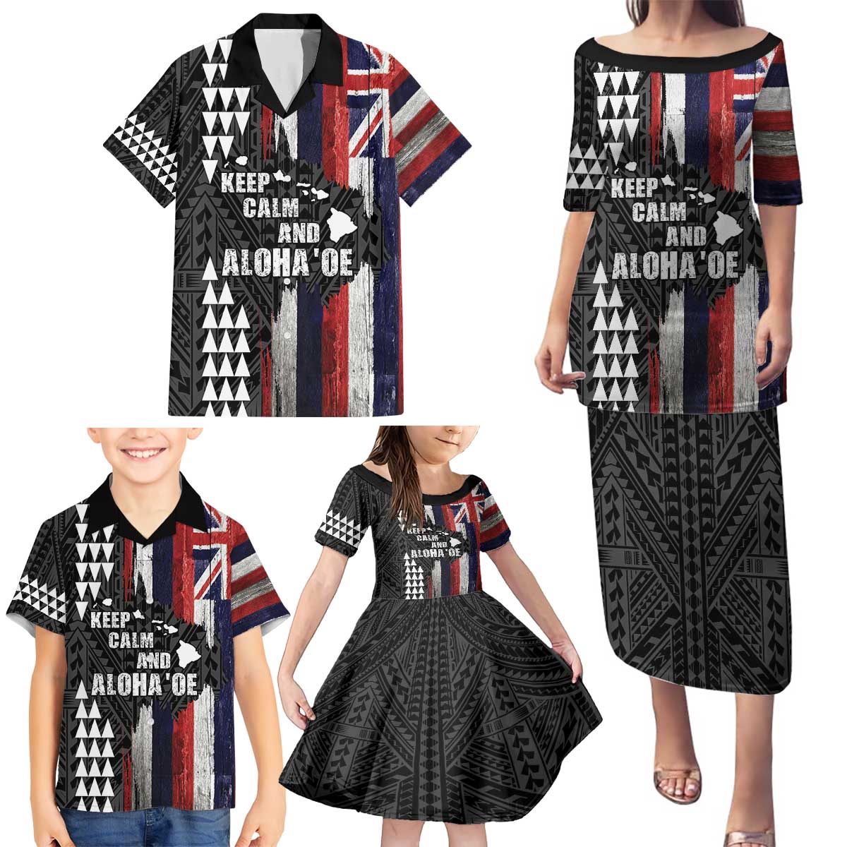 Hawaii 1959 Statehood Day Family Matching Puletasi and Hawaiian Shirt Classic Style LT05 - Polynesian Pride