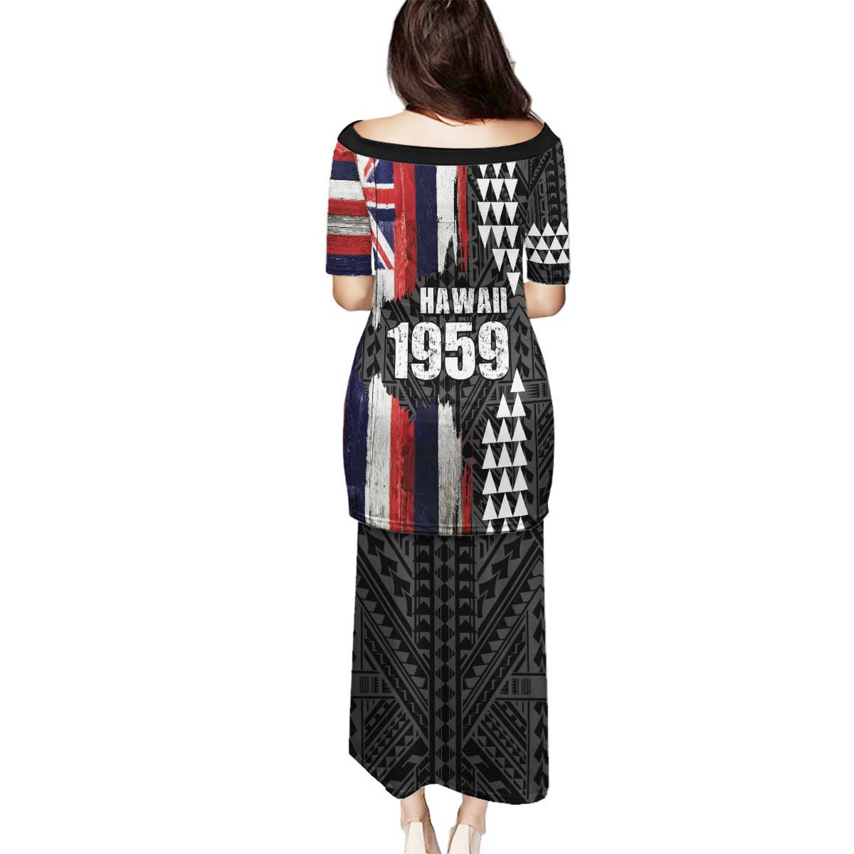 Hawaii 1959 Statehood Day Family Matching Puletasi and Hawaiian Shirt Classic Style LT05 - Polynesian Pride