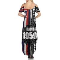 Hawaii 1959 Statehood Day Family Matching Summer Maxi Dress and Hawaiian Shirt Classic Style LT05 - Polynesian Pride