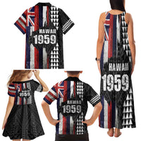 Hawaii 1959 Statehood Day Family Matching Tank Maxi Dress and Hawaiian Shirt Classic Style LT05 - Polynesian Pride
