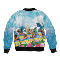 Hawaii Outrigger Canoe Race Bomber Jacket Polynesian Style Watercolor Style LT05 - Polynesian Pride