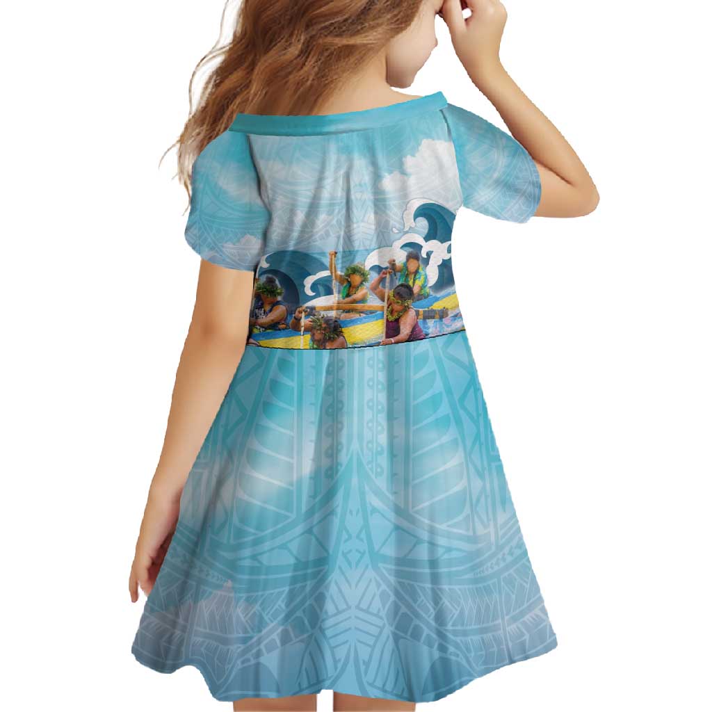 Hawaii Outrigger Canoe Race Family Matching Off Shoulder Maxi Dress and Hawaiian Shirt Polynesian Style Watercolor Style LT05 - Polynesian Pride
