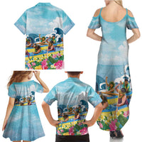 Hawaii Outrigger Canoe Race Family Matching Summer Maxi Dress and Hawaiian Shirt Polynesian Style Watercolor Style LT05 - Polynesian Pride
