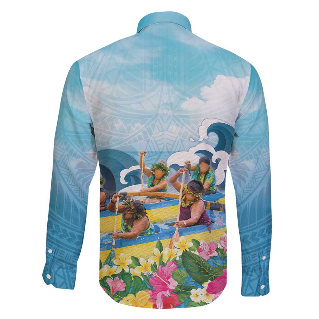 Hawaii Outrigger Canoe Race Family Matching Summer Maxi Dress and Hawaiian Shirt Polynesian Style Watercolor Style LT05 - Polynesian Pride